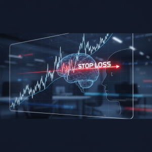 Trader focado analisando gráfico de stop loss